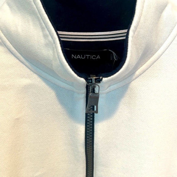 Brand new Nautica pullover white with navy accents. Size Large. Never Worn. - Picture 4 of 4